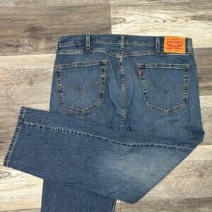 Levis 505 Red Tab Blue Mens 38x30 Regular Straight Stretch‎ Mid Wash Denim Jeans